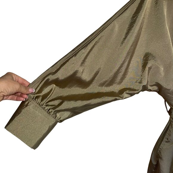 Mycra Pac Designer Wear Womens Trench Rain Coat One Size Gold Belted Pockets - Picture 5 of 16